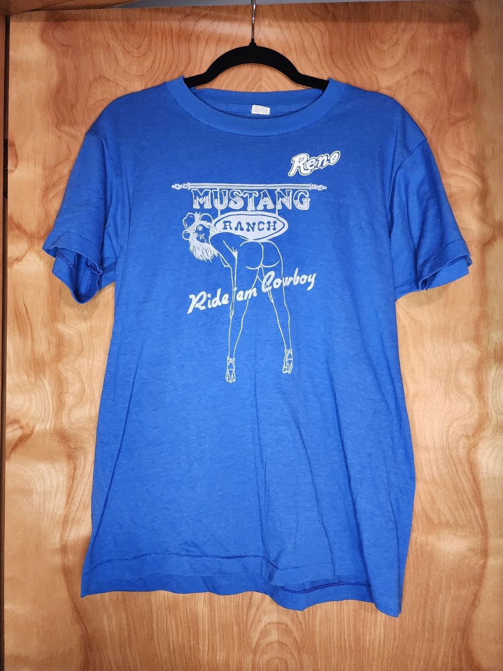 Mustang Ranch Brothel Blue Graphic T-Shirt - Men
